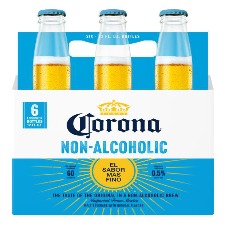 Corona Non-Alcoholic Malt Beverage Mexican Brew, 6 Pack Beer, 12 fl oz Bottles