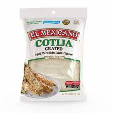 El Mexicano Cotija Grated Aged Part Skim Milk Cheese 16 oz