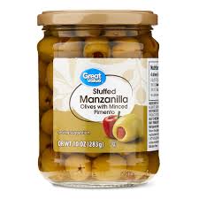 Great Value Stuffed Manzanilla Olives with Pimento 10 oz
