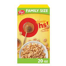 Post Honey Graham Oh's Breakfast Cereal  Family Size 20 oz