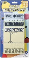 Toysmith Classic Notepad Games, Hangman, Dot To Dot, Tic-Tac-Toe