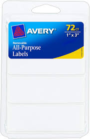 1"x3" Avery Multi-use White Removable Labels 72ct