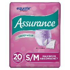 Assurance Womens Underwear Size S/M 19ct