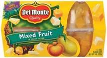 4oz Del Monte Mixed Fruit in Water 4ct