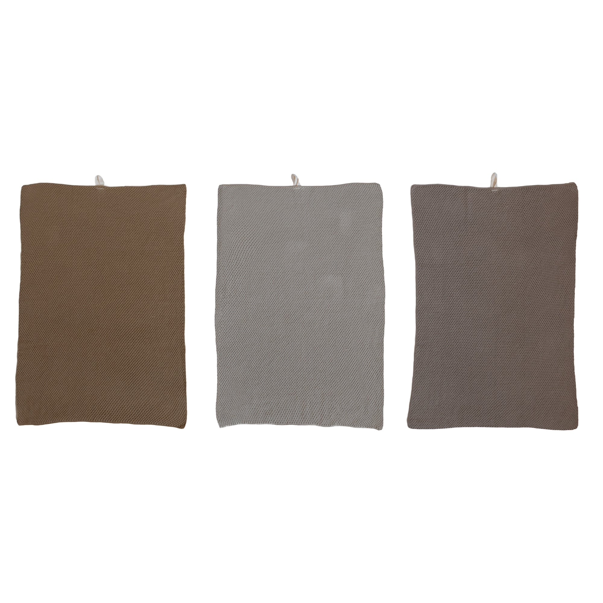 Cotton Knit Tea Towel - Gray