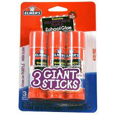 Elmer's Washable Disappearing Purple Giant School Glue Sticks 3pk
