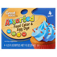 Great Value Assorted Food Color & Egg Dye, 0.25 fl oz, 4 count