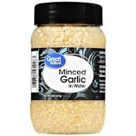 Great Value Minced Garlic In Water 8oz