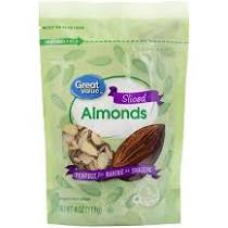 Great Value Sliced Almonds 4oz