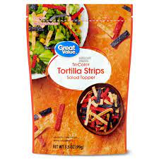 Great Value Tri-Color Tortilla Strips Salad Topper, 3.5 oz