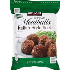Kirkland Cooked Meatballs Italian Style Beef 96oz