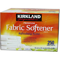 Kirkland Premium Fabric Softener Sheets Refreshing Scent 250ct