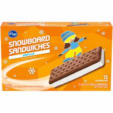 Kroger Vanilla Snowboard Sandwich 12ct