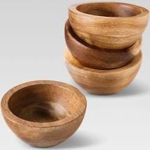 Natural Acacia Wood Dip Bowl