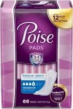 Poise Pads Regular Length Size 4 66ct