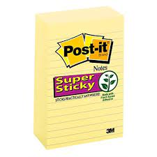 Post-It Super Sticky 4"x6" lined note pads 5 pads of 90 sheets each