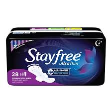 Stayfree Ultra Thin Overnight w/Wings Maxi Pads 28ct