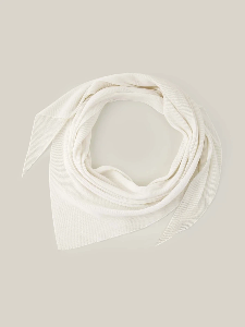 Solid White Pleated Hairscarf